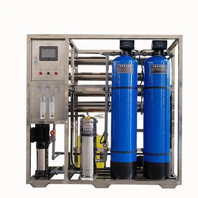 1TPH 2.1kW-380-415V 2xFRP Serbatoi Acqua salata impianto di osmosi inversa