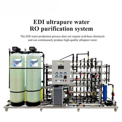 Macchina di filtraggio dell'acqua industriale 1500l/h Osmosi inversa con macchina EDI