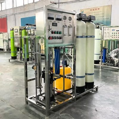2 Serbatoi di FRP Sistema di filtraggio dell'acqua a membrana RO industriale 500LPh