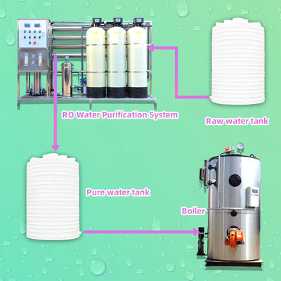 2TPH 3xFRP serbatoi impianto di osmosi inversa per l'acqua per l'industria alimentare e delle bevande
