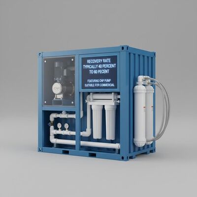 Recovery Rate Typically 40 Percent To 60 Percent Container Based Water Purifier Featuring CNP Pump Suitable For Commercial