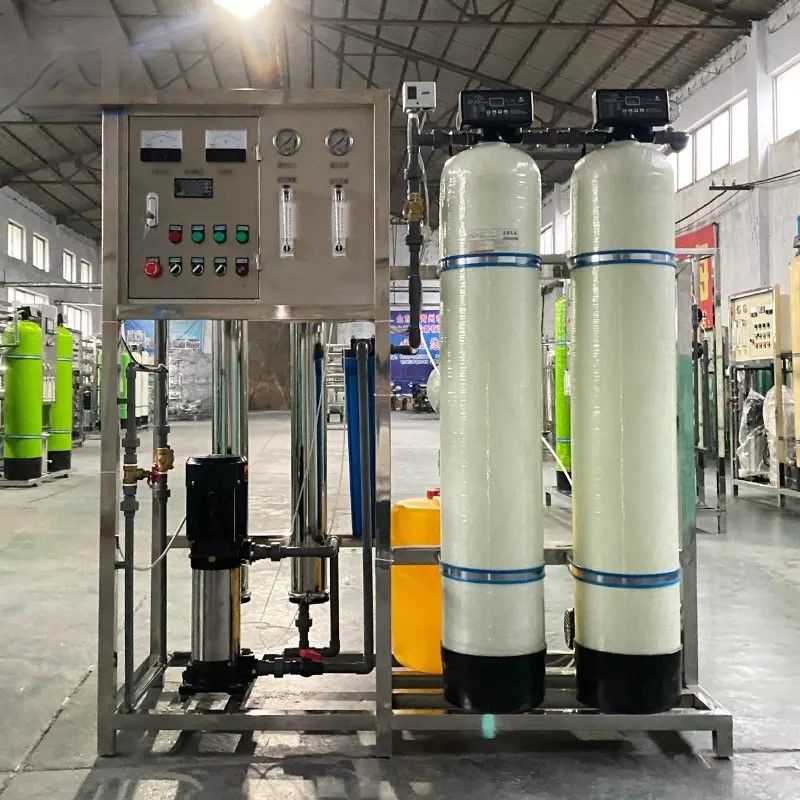2 Serbatoi di FRP Sistema di filtraggio dell'acqua a membrana RO industriale 500LPh
