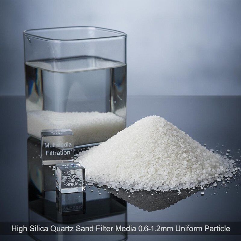 Grado uniforme della particella 99% SiO2 del corpo filtrante della sabbia del quarzo della silice alta 0.6-1.2mm per la filtrazione di multimedia