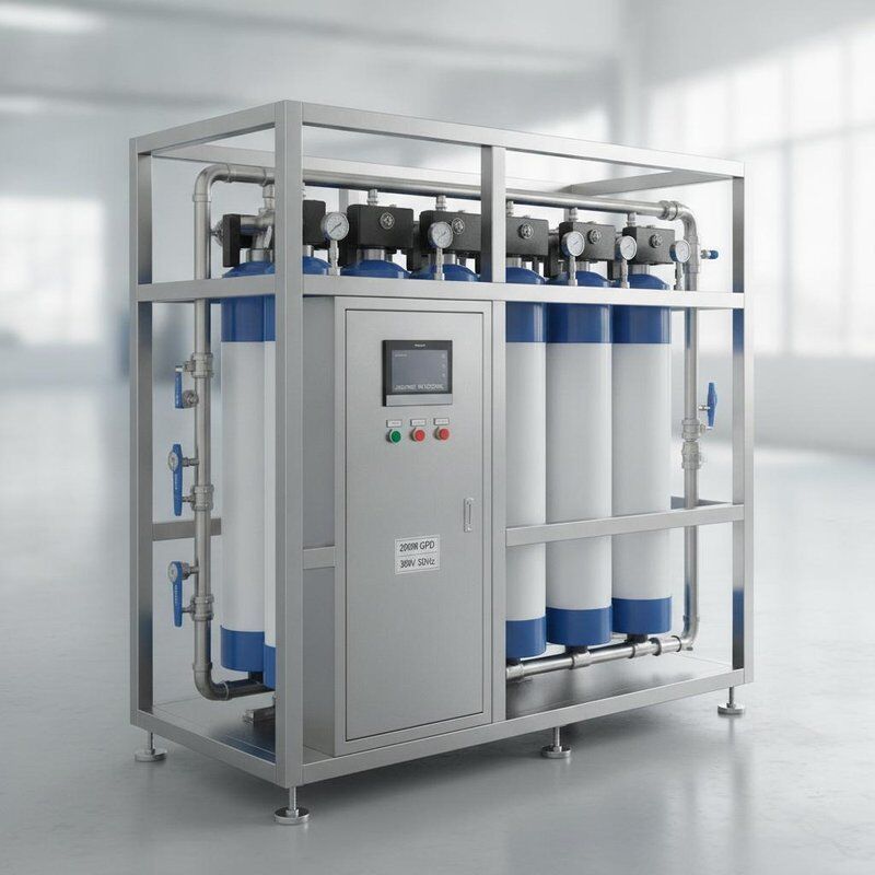 Sistema di trattamento dell'acqua per osmosi inversa industriale 20000 GPD SS316L Frame Controllo TDS automatico 380V 50Hz