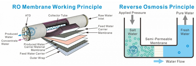 5TPH 7.4kW-380-415V 3xSS304 Serbatoi Acqua salata impianto di osmosi inversa 0